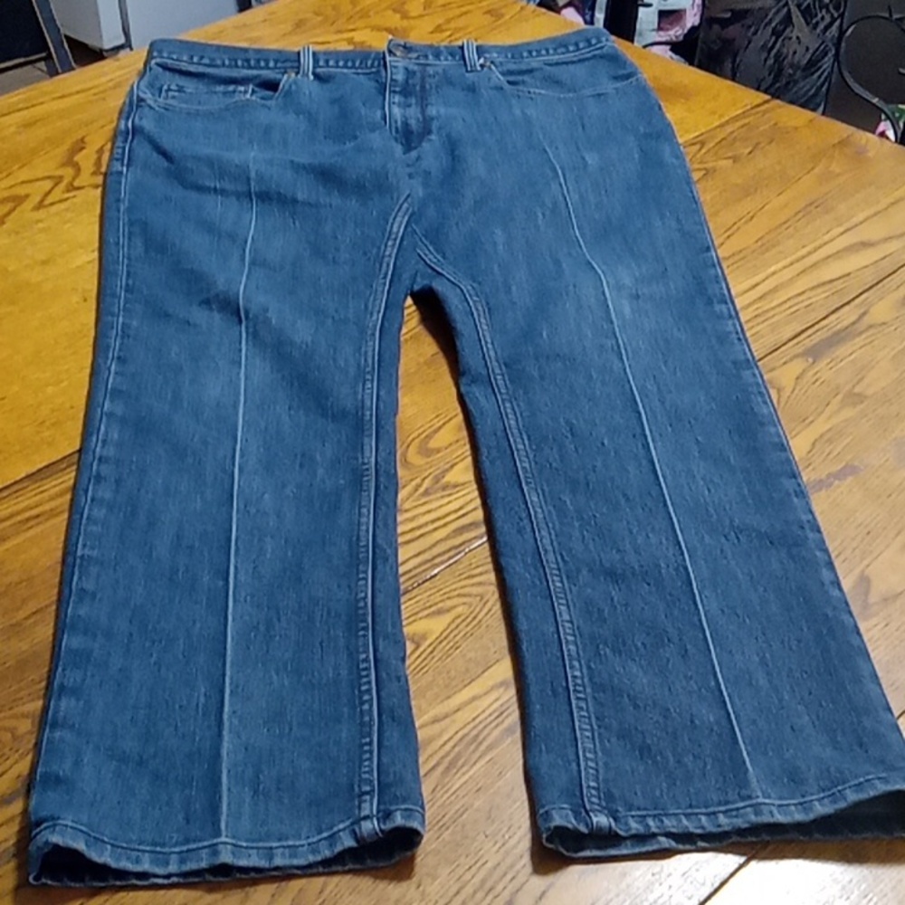 PERRY ELLIS Jeans Womens 36 X 30 Pants Preowned BLUE Wide Legs ?